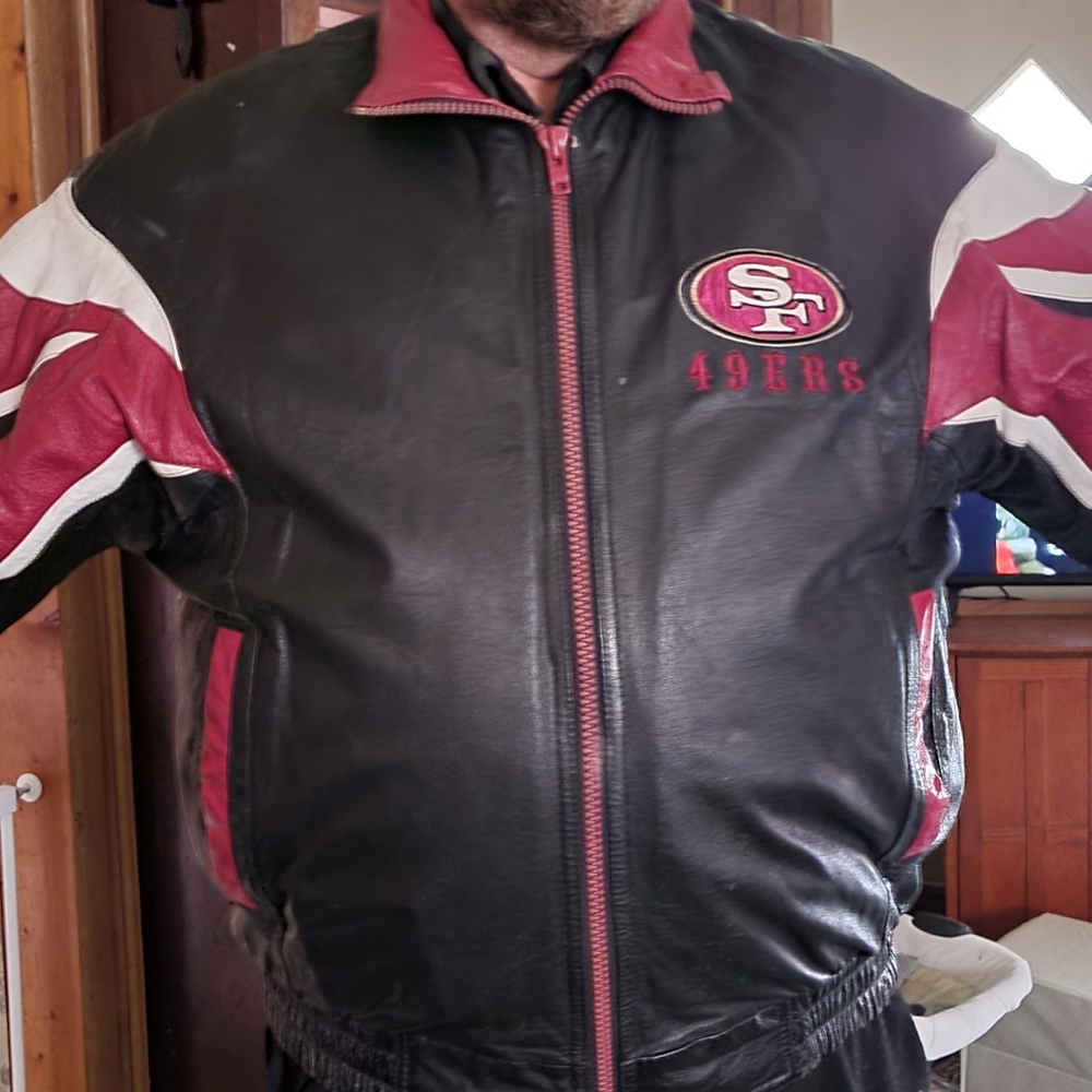 Pro player 49 ers leather coat